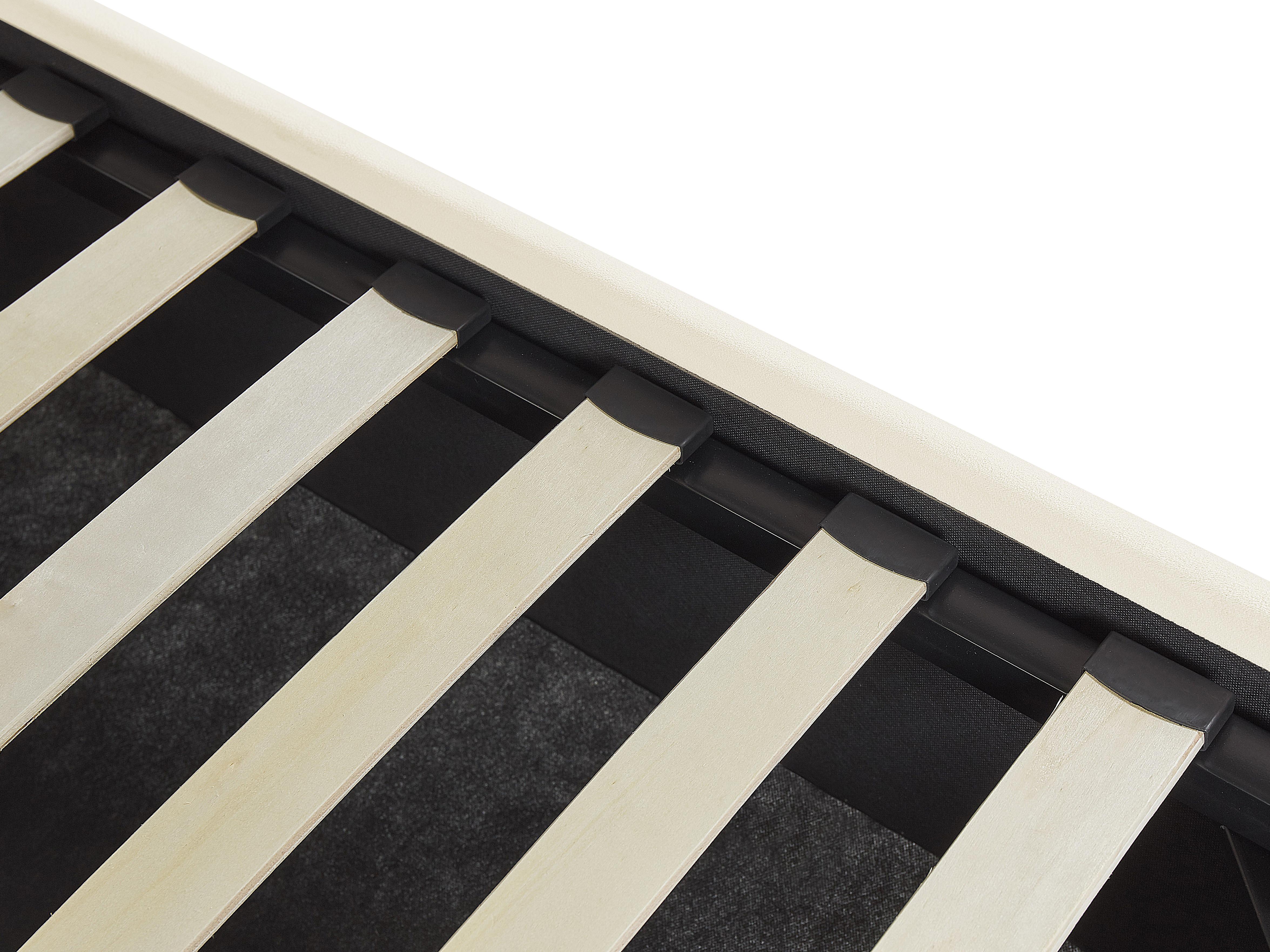 Bed met opbergruimte Fluweel VINCENNES 180 x 200 cm Gebroken wit