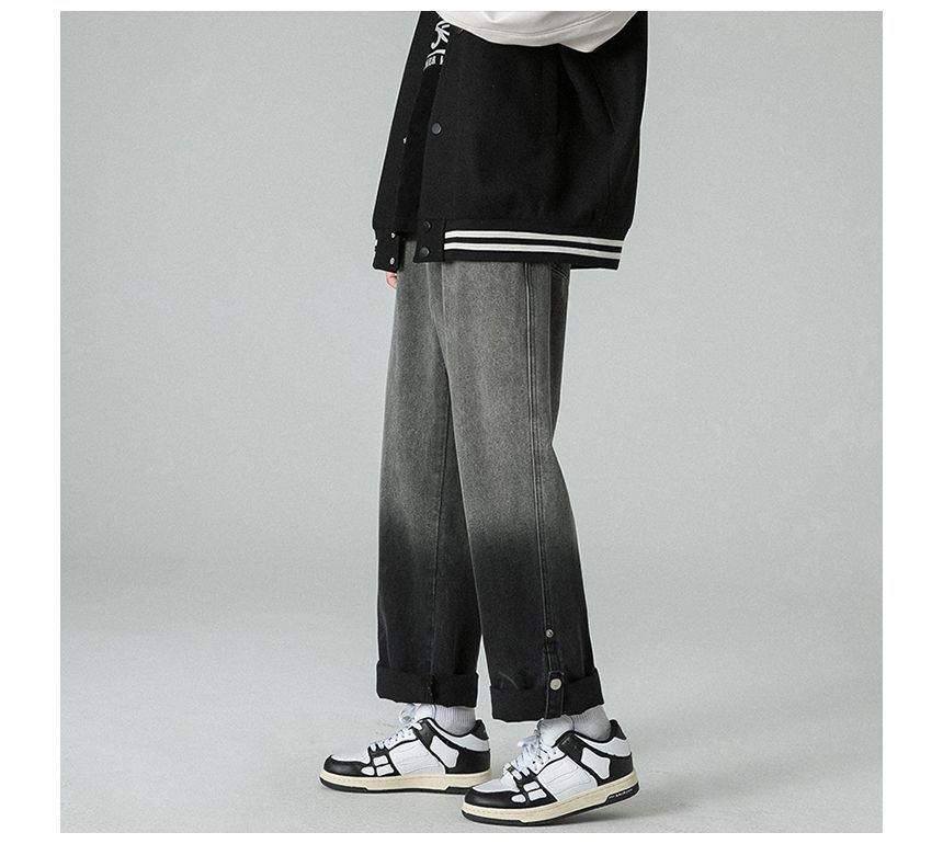 Tiaota - Mid Rise Gradient Wide Leg Jeans