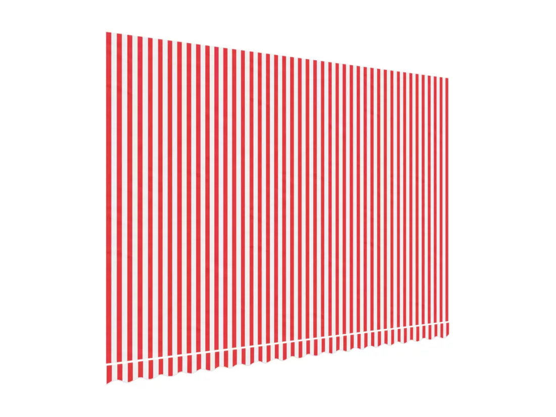 Tissu de remplacement pour auvent rayures rouges et blanches
