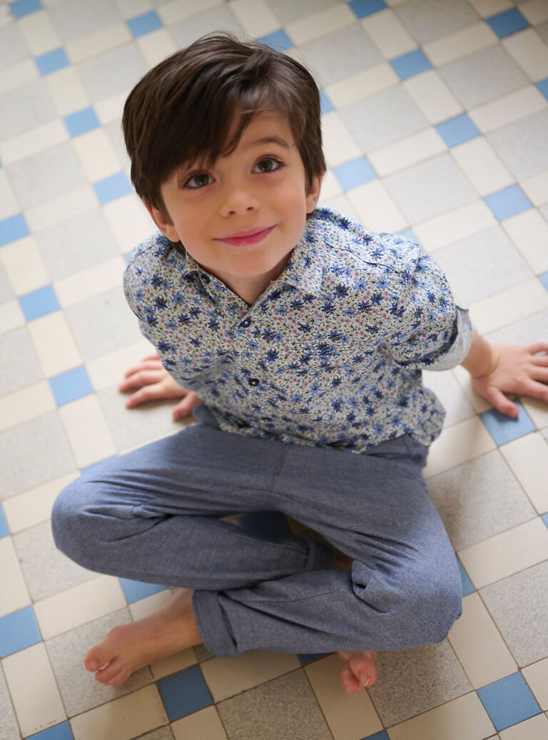 Pantalon bleu chiné pour garçon