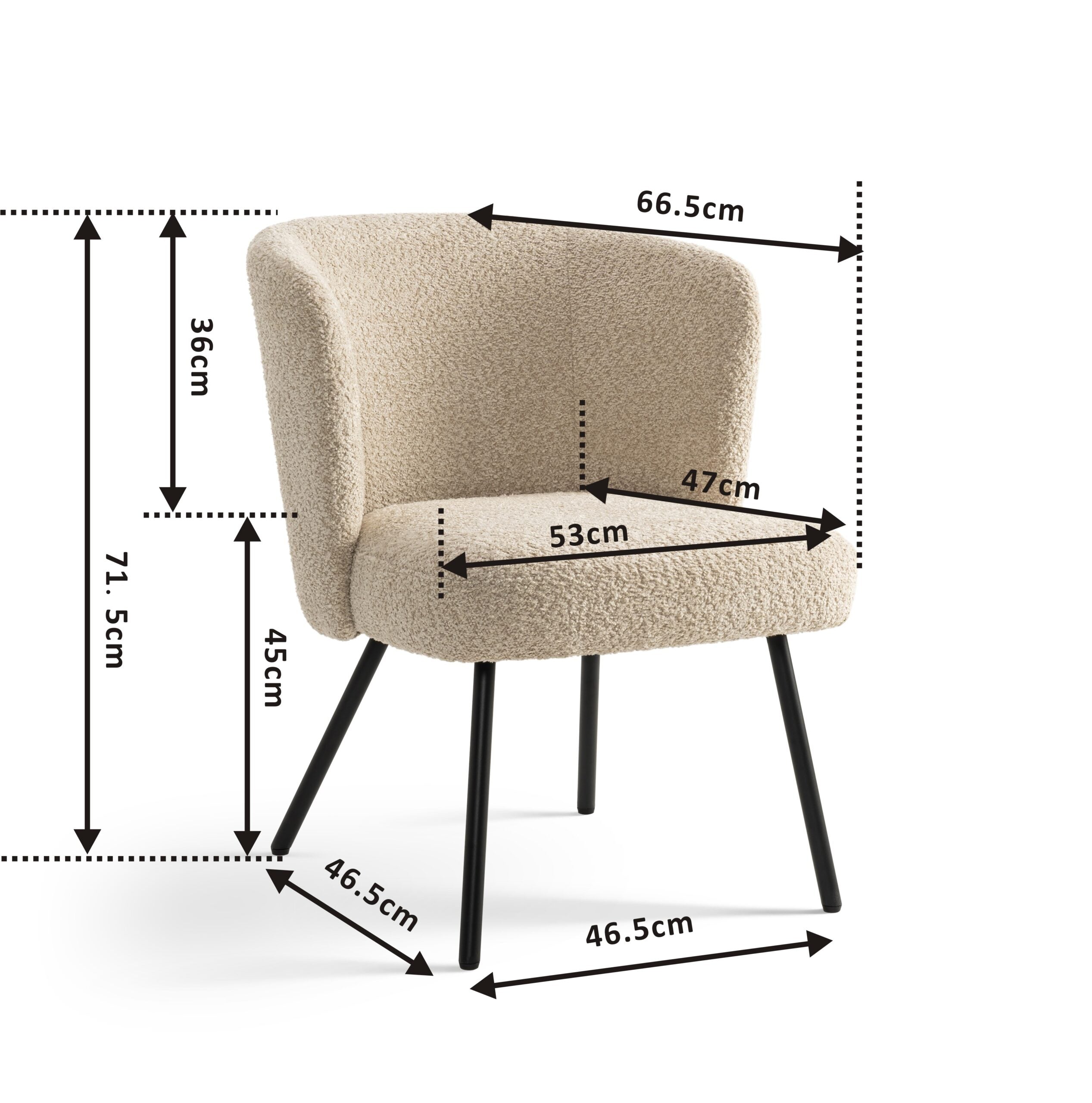 Furnihaus Fauteuil Cindy Boucle Beige Stof