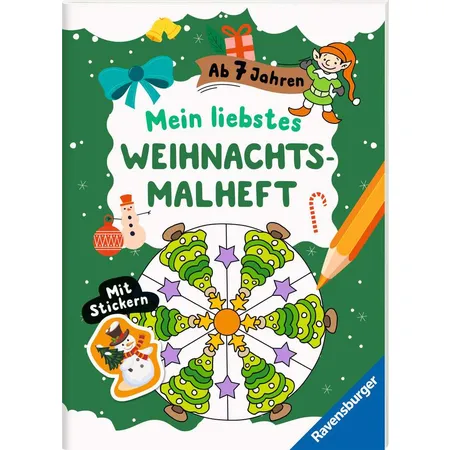 Ravensburger Mein liebstes Weihnachtsmalheft mit Stickern ab 7