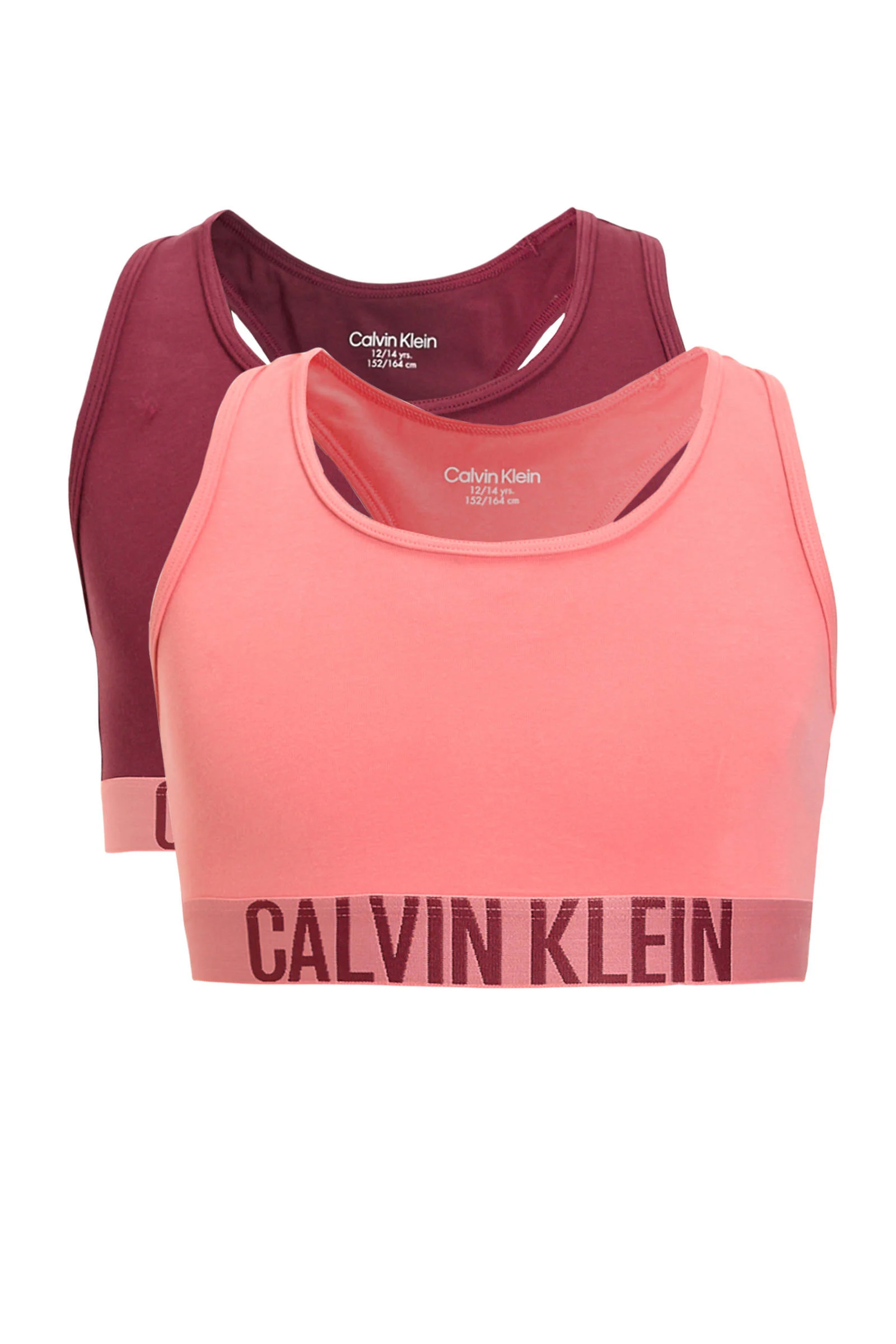 Calvin Klein bh top - set van 2  koraalroze/donkerrood