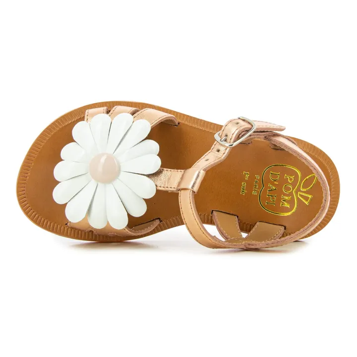 Pom d'Api Sandales Plagette Big Flo | Or rose