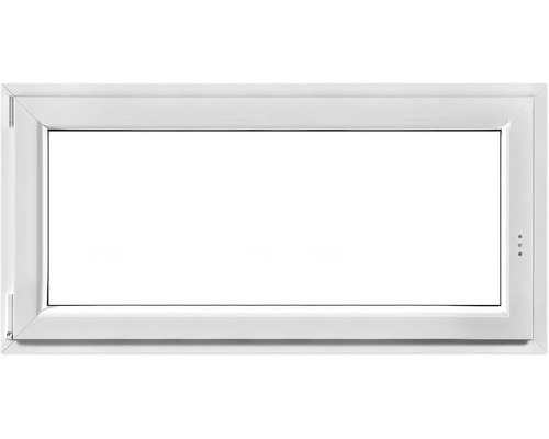 Kelderraam, draai-kiep, kunststof, RAL 9016 verkeerswit, 800x500 mm, DIN links