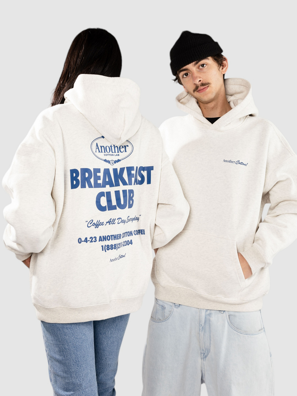 Another Cotton Lab Breakfast Club Oversized Hoodie ash grey