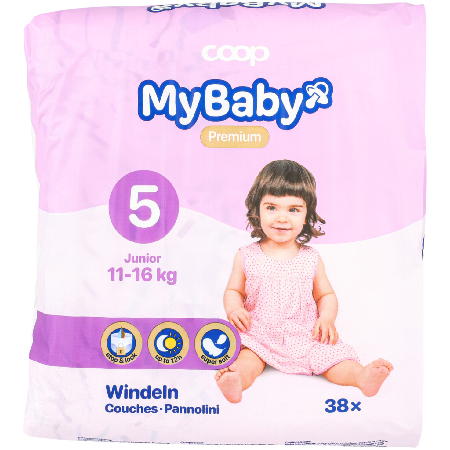 My Baby Windeln Junior Grösse 5, 11-16kg, 38 Stück