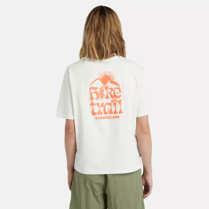 T-shirt à motif Hike Life pour femme en blanc