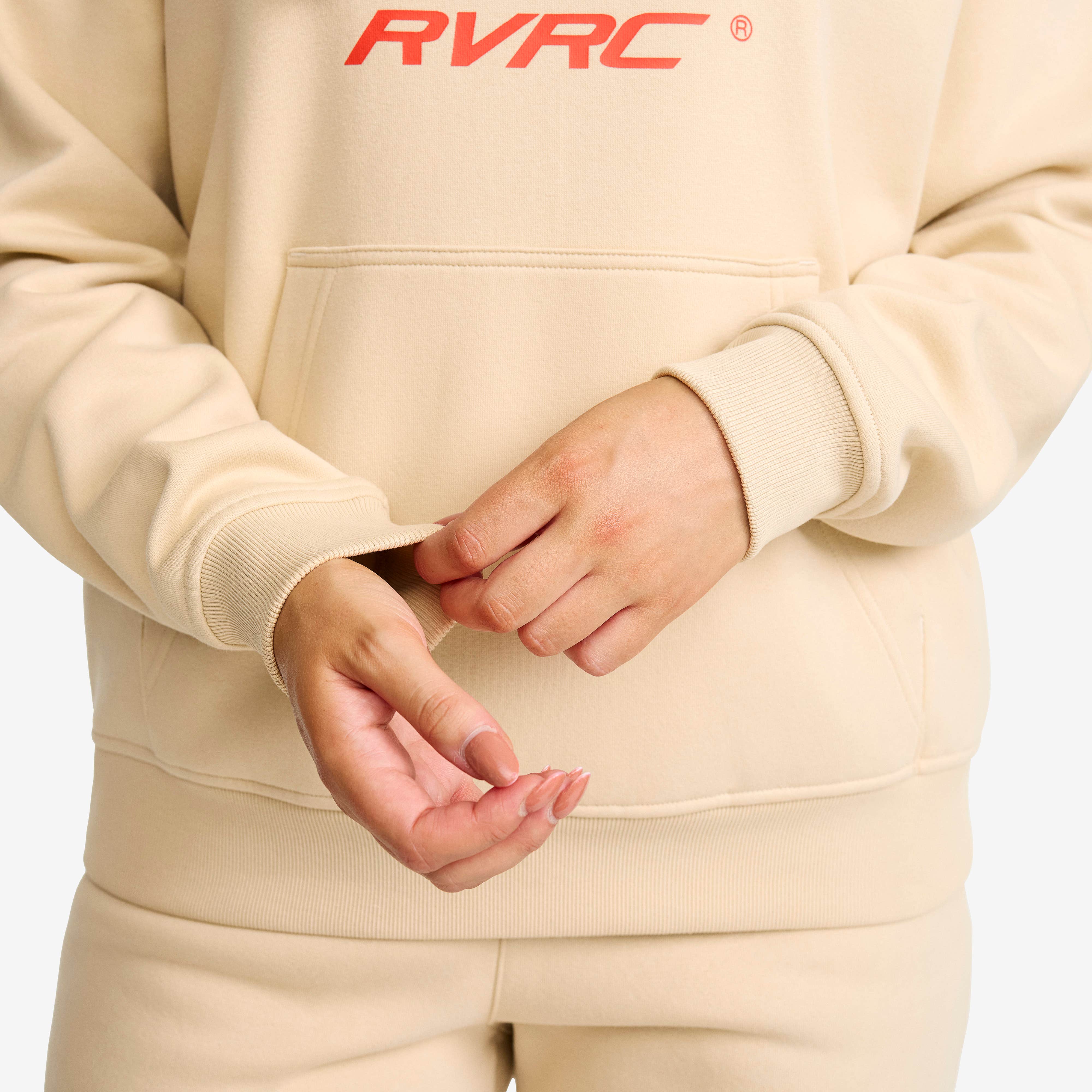 RVRC Hoodie Dame Oatmeal/Aurora Red