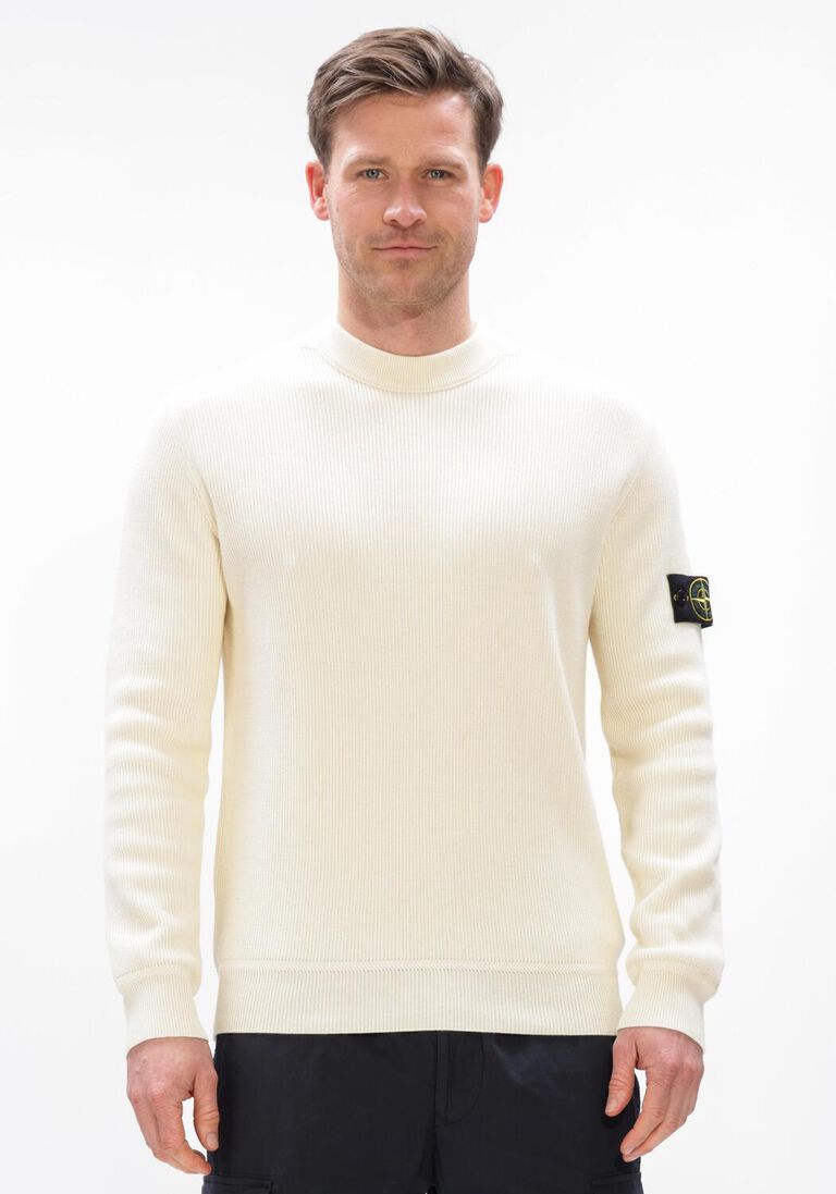 ecru stone island trui crew neck s00d8