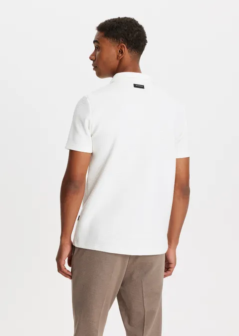 Polo half zip off-white (WIT.O)