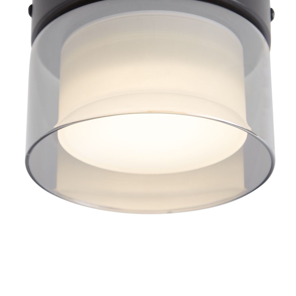 Moderne plafondlamp zwart met smoke glas  - Puck