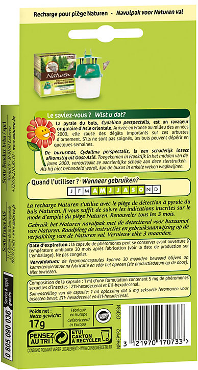 Recharge pour piège à phéromones pyrale du buis Naturen