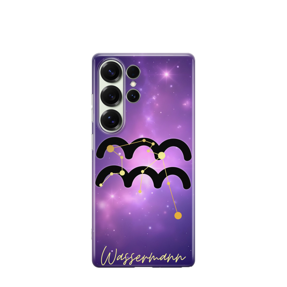 Samsung Galaxy S25 Ultra Gummi Hülle Wassermann 1 - Lila-Violett