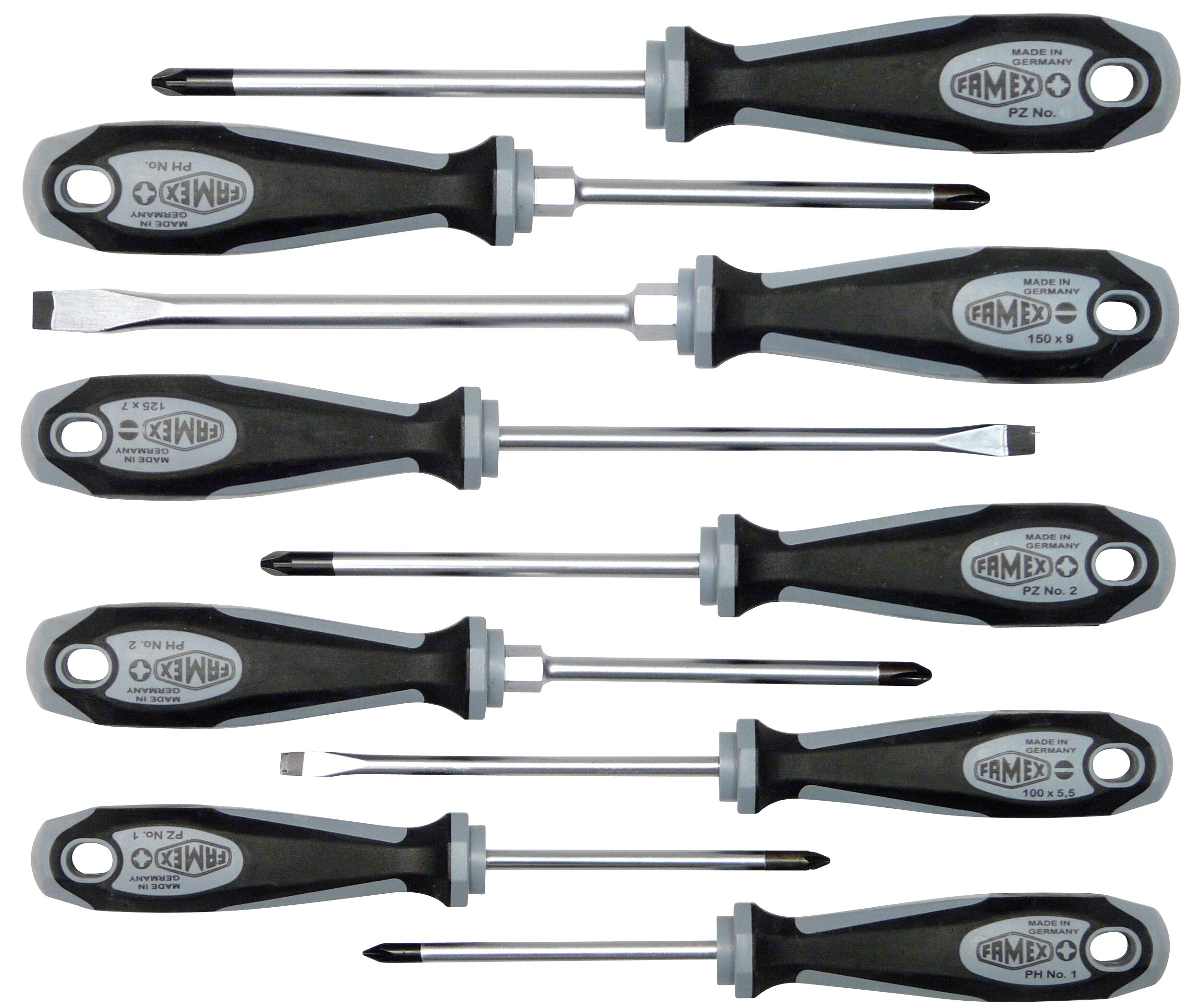 FAMEX 7705-9 Schraubendreher Satz aus deutscher Produktion - 9-tlg.