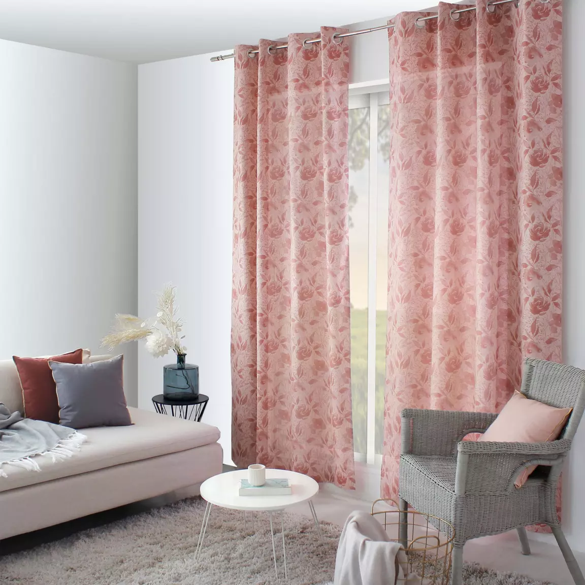 Rideau oeillets (135 x 240 cm) Harmony Rose