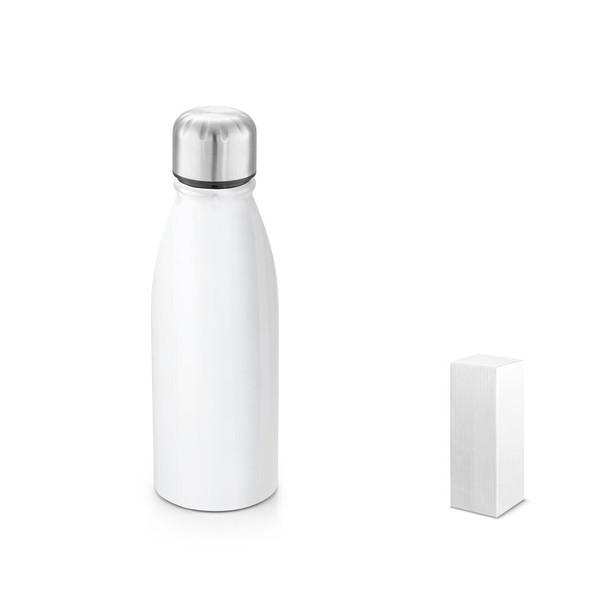 hi!dea 94957 - Bouteille en aluminium 500mL avec bouchon en acier inox à sublimation