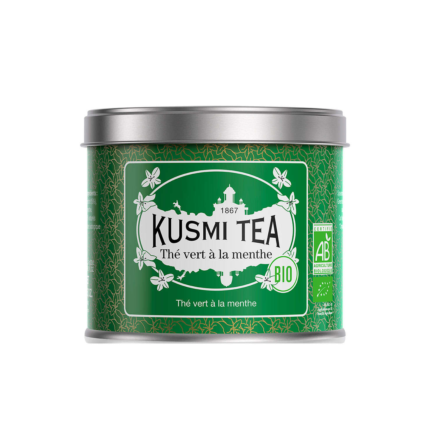 Thé vert à la menthe bio - Boite vrac en métal