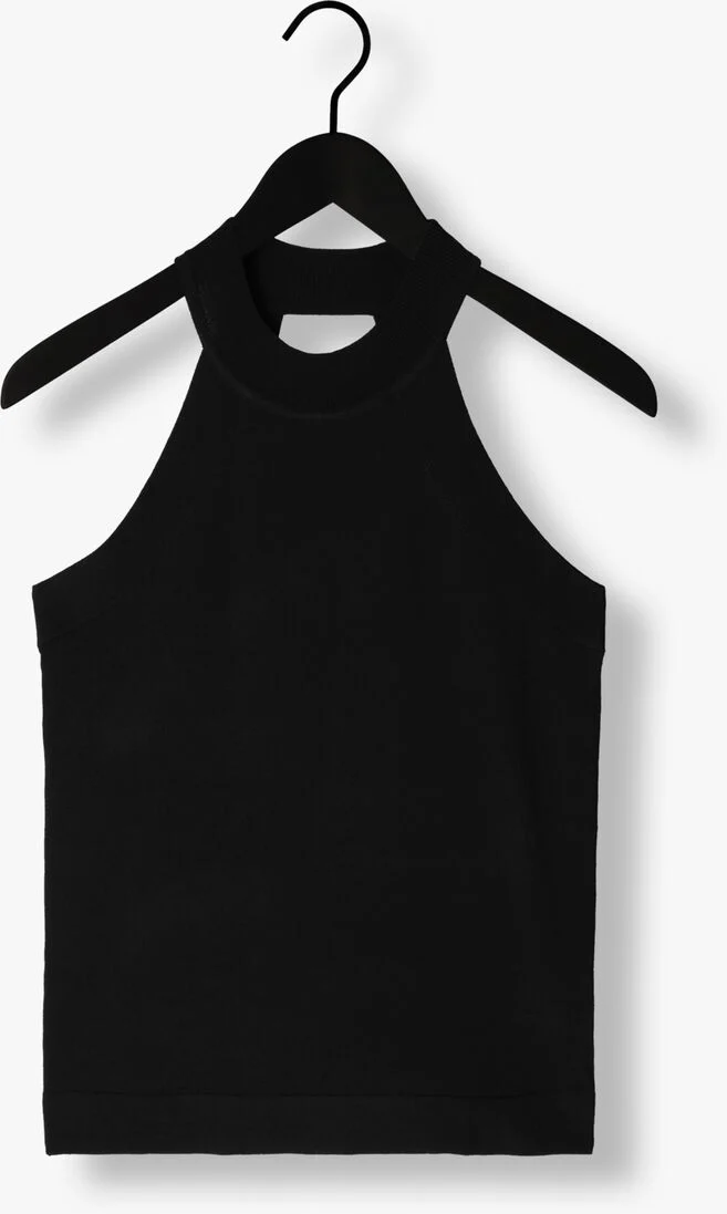 SUMMUM zwarte summum top tank top dull viscose polyamide knit