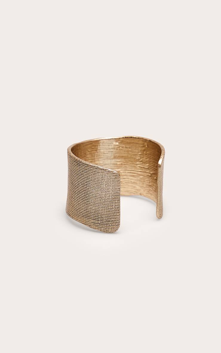 Doré Bracelet Manchette Doré À Texture Scintillante