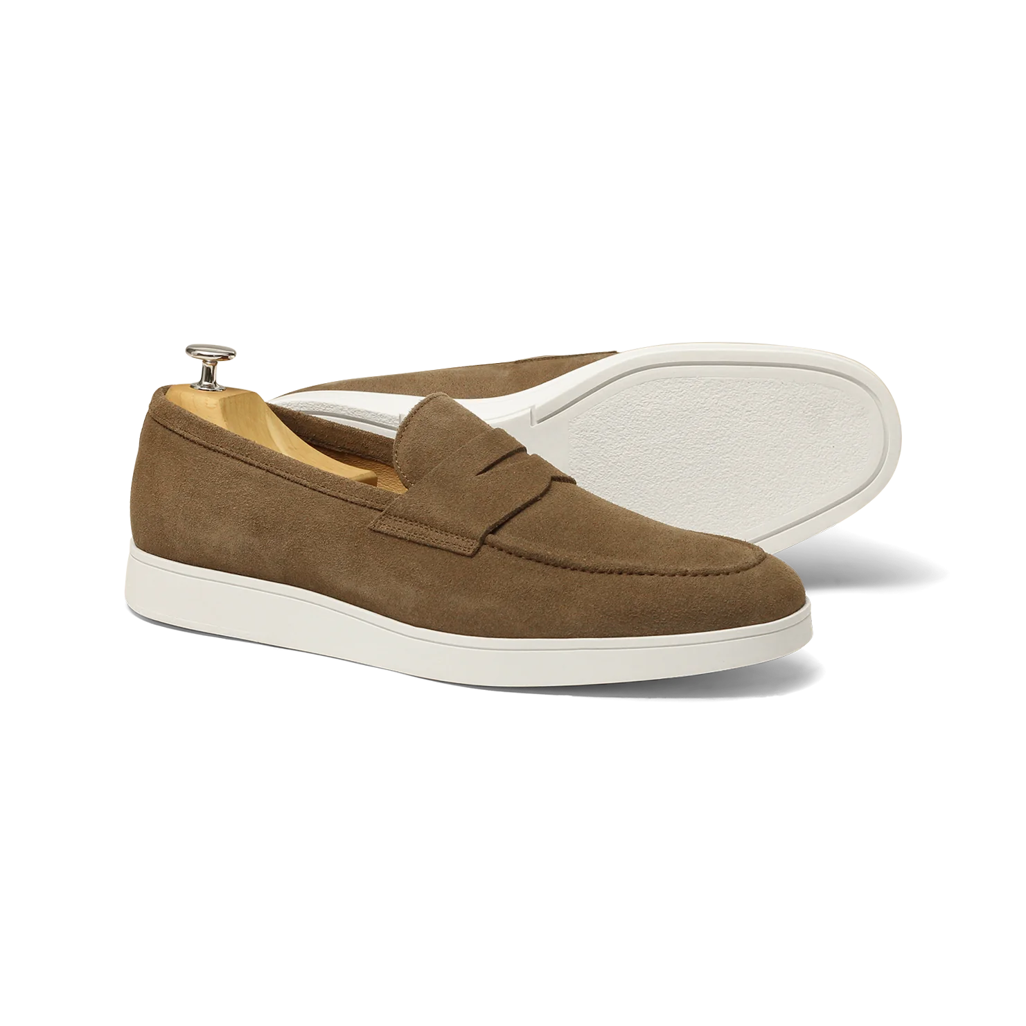 Misha-Mocassin en veau velours taupe