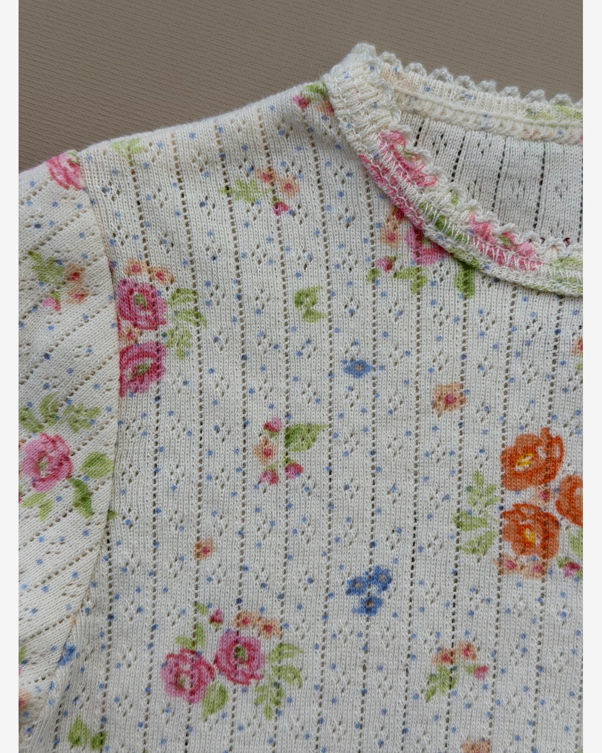 Body Kortermet – 100% Øko Bomull, Pointelle | Minnie Short Sleeve Body