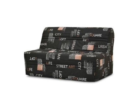 GRUHIER - Banquette bz - tissu noir - l143 x p97 x h89 cm - joe