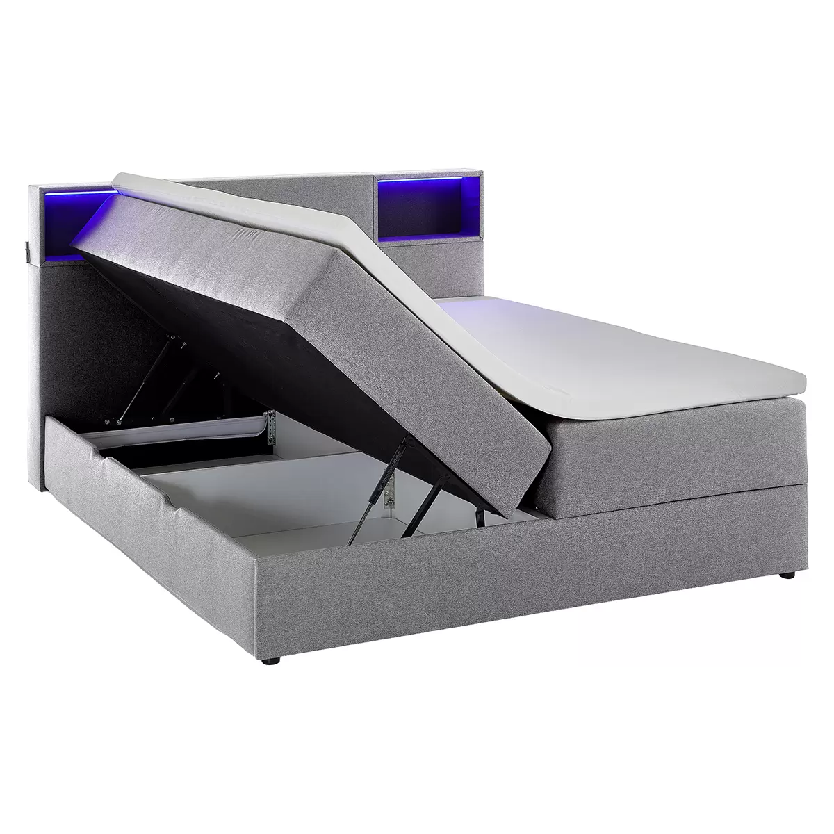 Boxspringbett Caja 160x200 Hellgrau