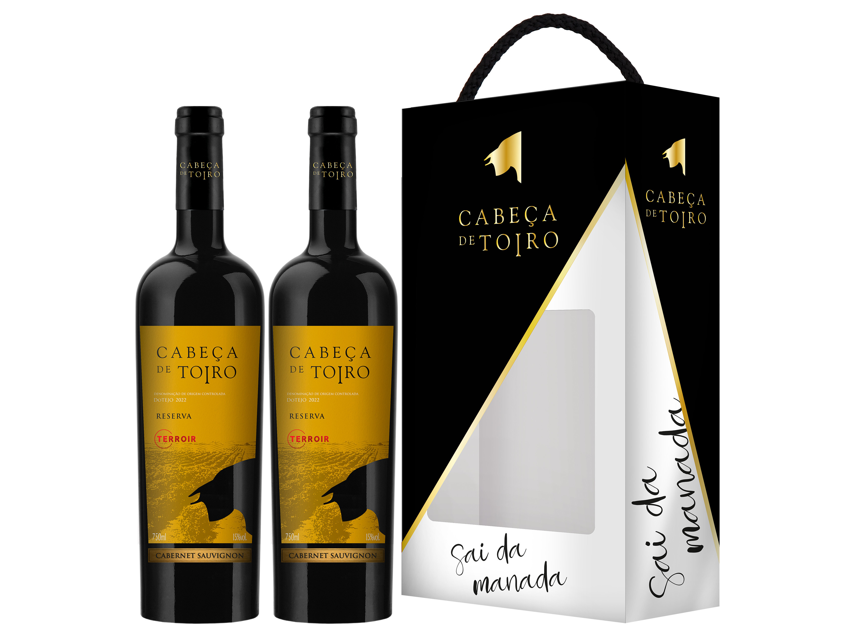 CONJUNTO VINHO CABEÇA DE TOIRO RESERVA CAB SAUV 2X0.75L