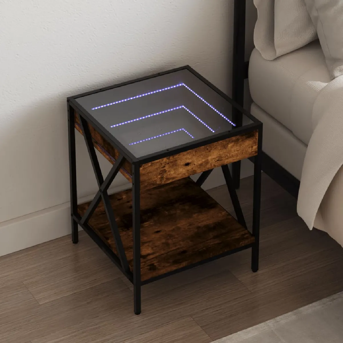 vidaXL LED Infini - Chêne fumé