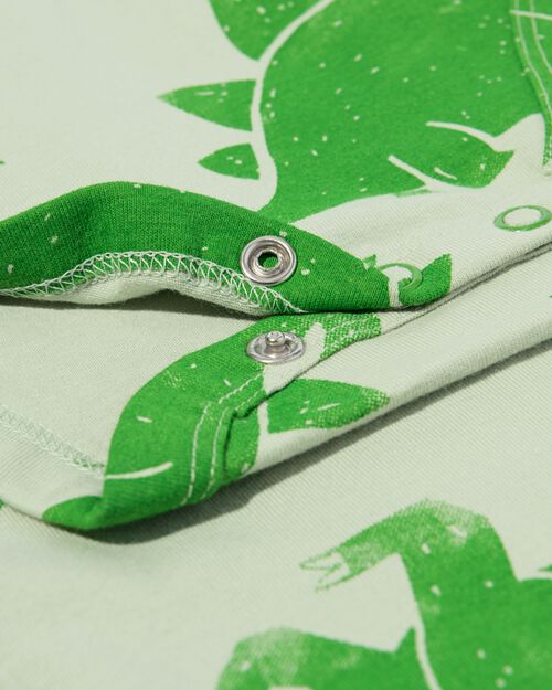 body coton bio extensible avec dino vert