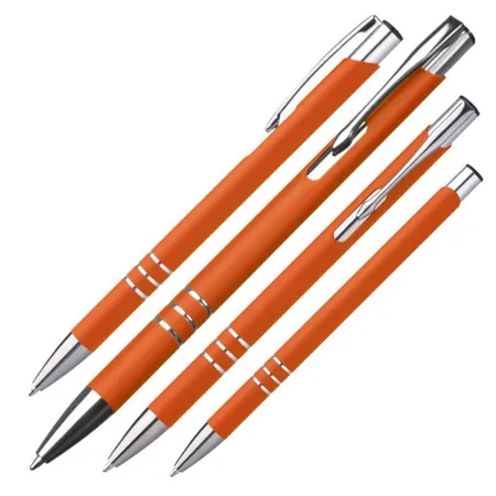 Easy Gifts 10 schlanke Kugelschreiber / aus Metall / Farbe: orange
