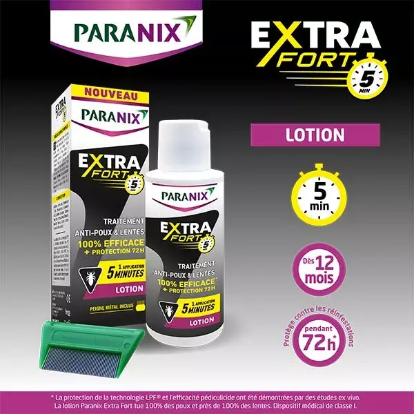 Loção Paranix Extra Forte Antipiolhos e Lêndeas de 5 Minutos + Pente 100ml