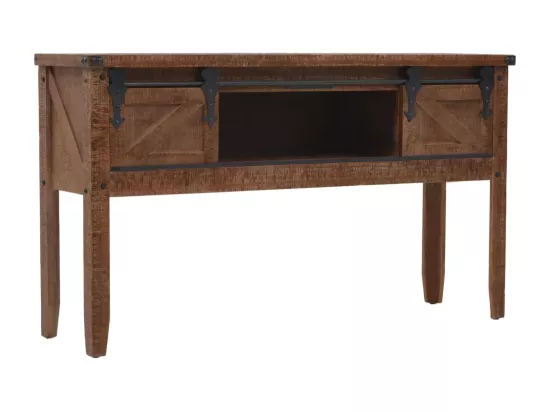 Table console Bois massif de sapin 131 x 35,5 x 75 cm Marron