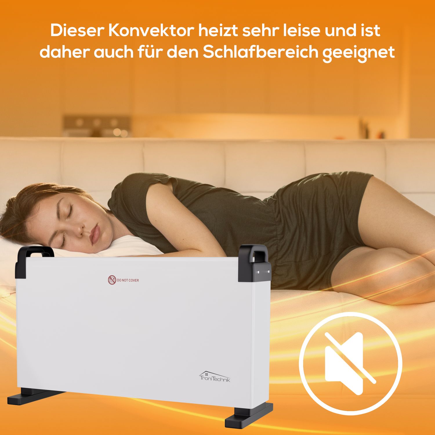TroniTechnik® KH-101 Heizgerät Konvektor Radiator Heizung stufenlose Thermosteuerung (750W / 1.250W / 2.000W),Tragegriff