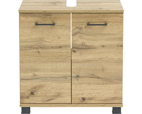 Wastafelmeubel van Möbelpartner Nora, afmetingen (B x H x D): 59,8 x 63,4 x 32,6 cm, eiken landelijke stijl