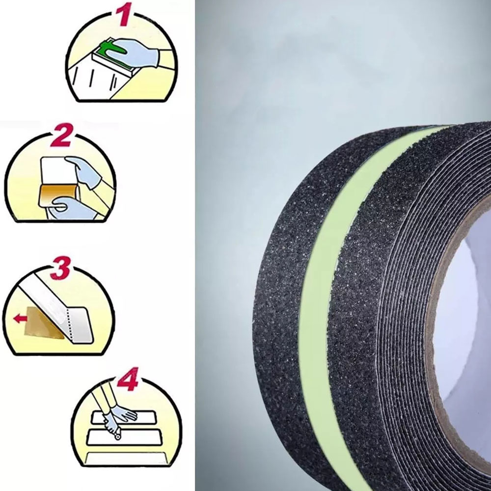 (50mmx5m) Leuchtendes Klebeband Fluoreszierendes Anti-Rutsch Markierband Treppe / Lichtschalter / Bühne