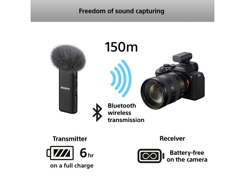 Sony Mikrofon ECM W3S Kabelloses Ein-Kanal-Mikrofon für hochwertige digitale Aufnahmen