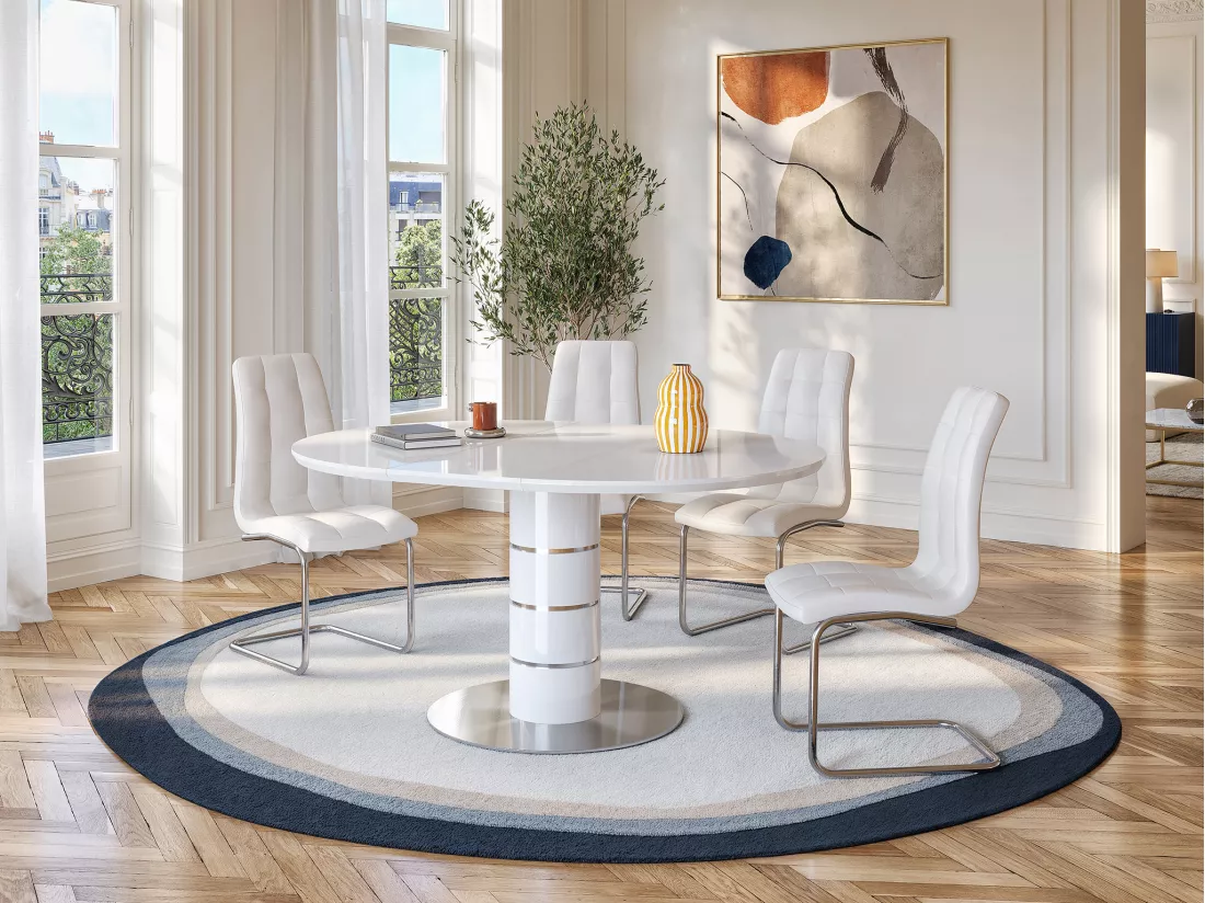 Lot de 2 chaises NADYA - Simili - Blanc