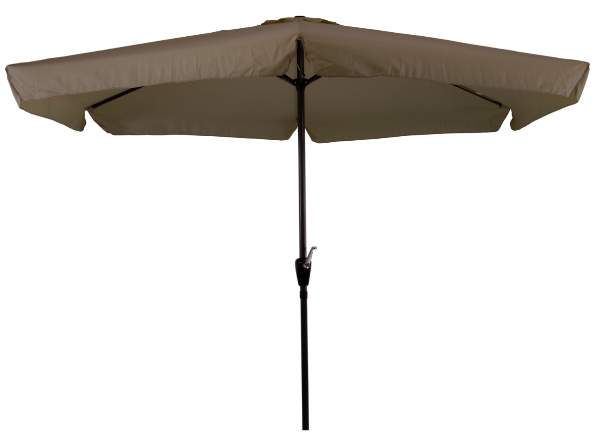 CUHOC Ø3m stokparasol taupe met volanten