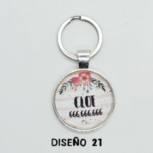 Etiqueta de identificação rosa em formato de flor para cães.