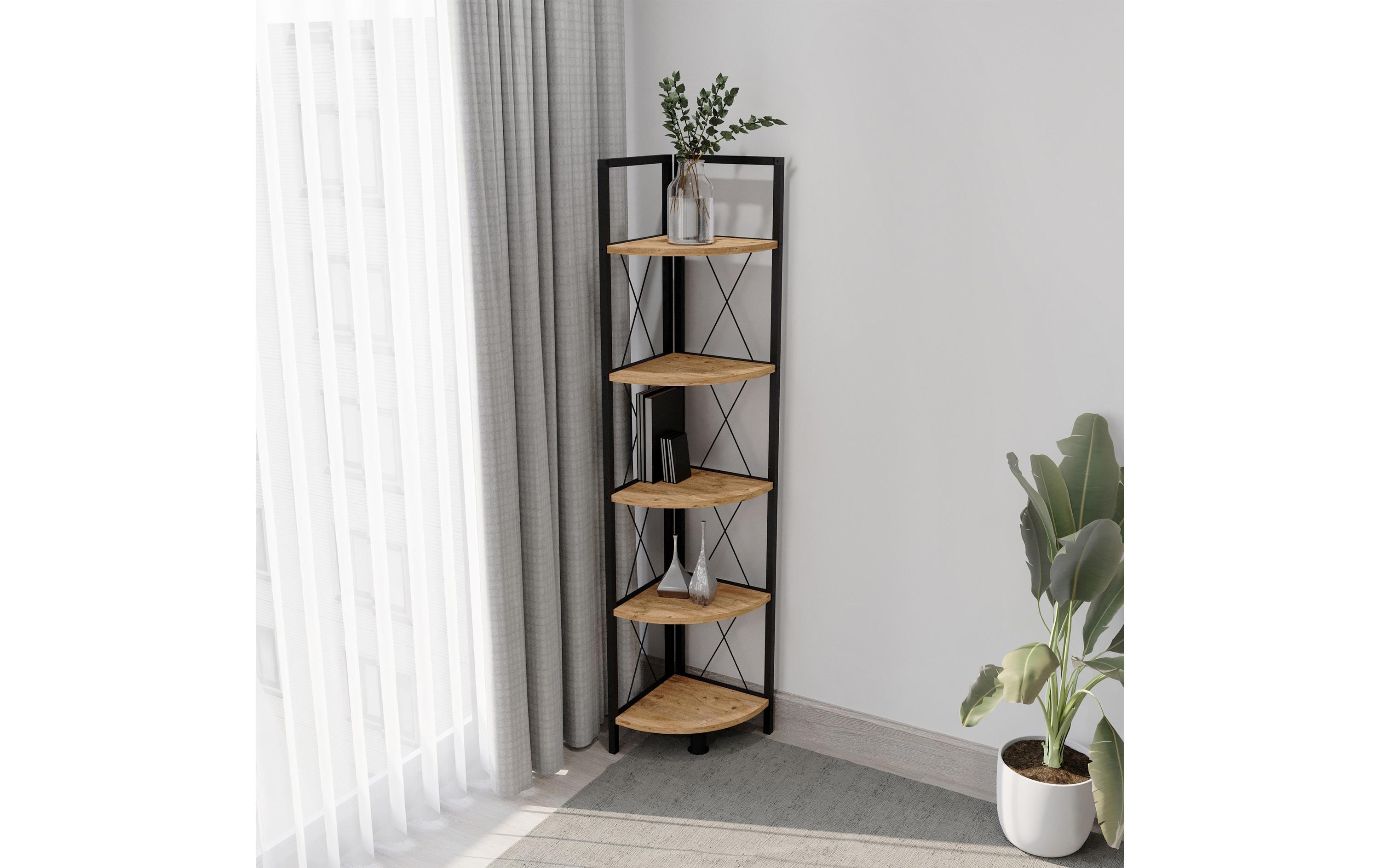 Regal Insasi 5 34 x 160 cm, Honig-Eiche<br>Modernes Eckregal
