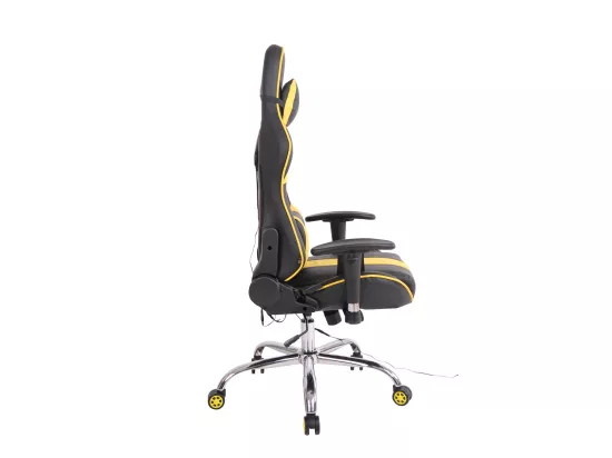 Chaise de bureau - Similicuir & Métal chromé - Noir / Jaune - Limit XM