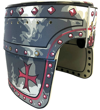 Liontouch Kostüm - Ritterhelm - Grau m. Malteserkreuz