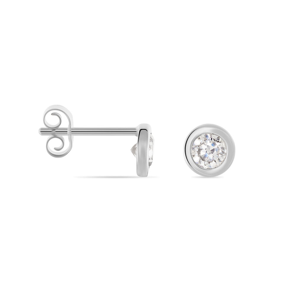 Boucles D'oreilles Pendantes Abha Argent Blanc Oxyde De Zirconium