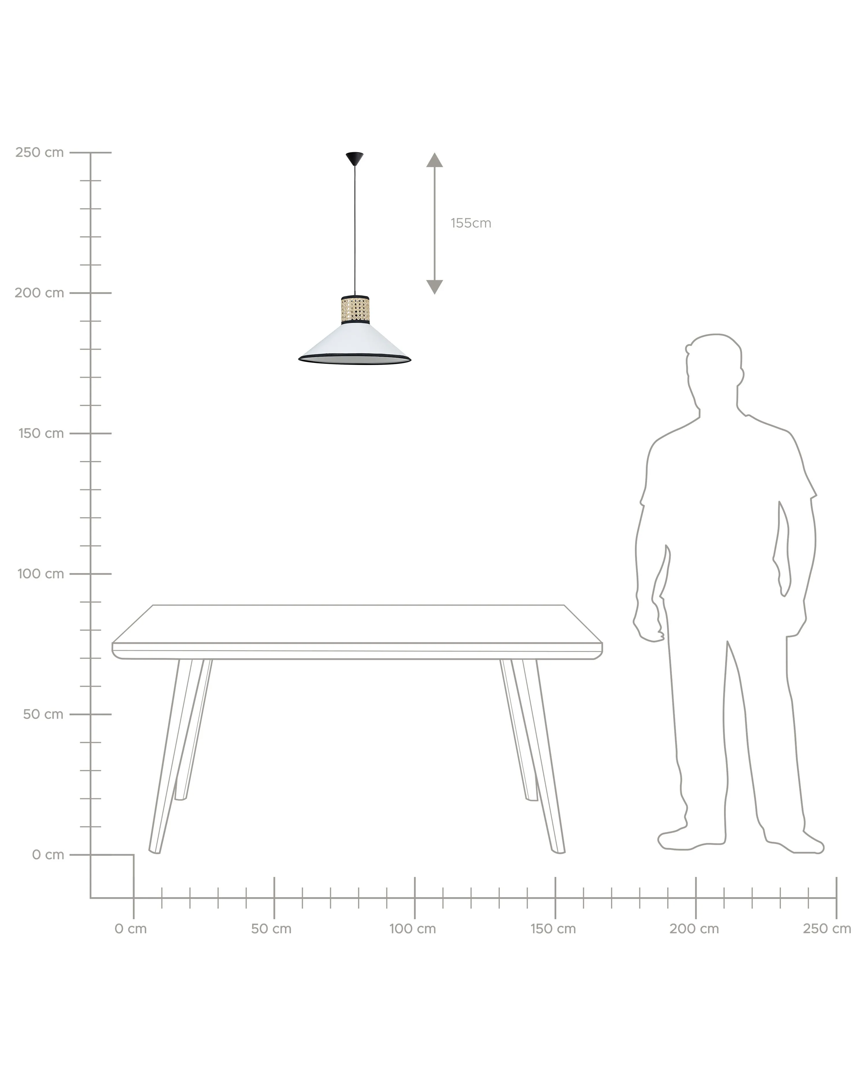 Hanglamp MANTUA Rotan Wit