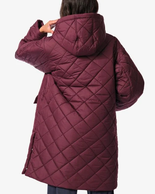 manteau surpiqué Elke pour femmes bordeaux