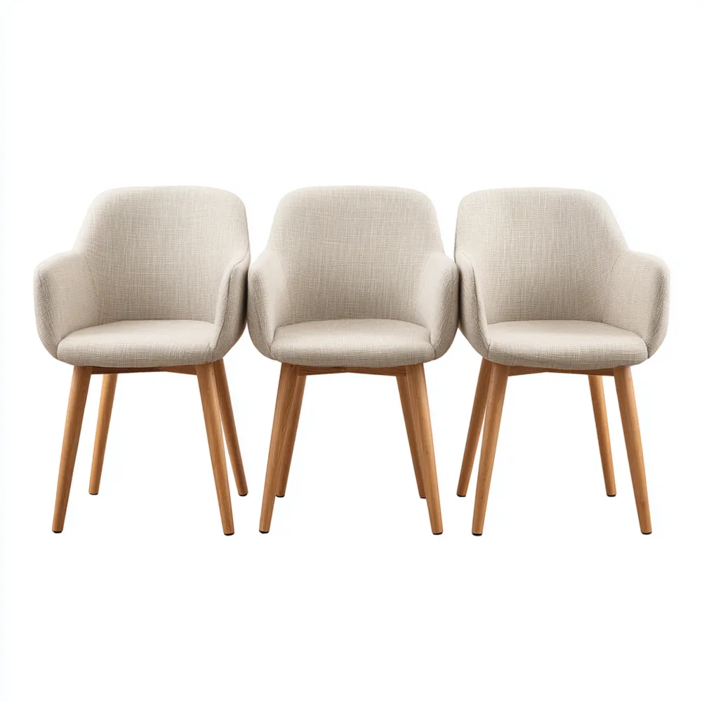 Esszimmerstuhl Set Stoffpolsterung 45x58x82 cm – Beige – Skandinavisch