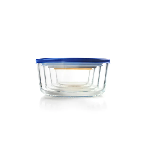 Set de 4 boîtes rondes en verre Ibili