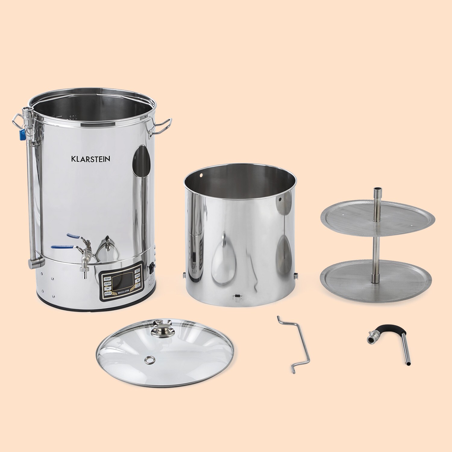 Mundschenk Maischekessel, Bierbrauanlage, 2500 W, 30 l, 9 Programme